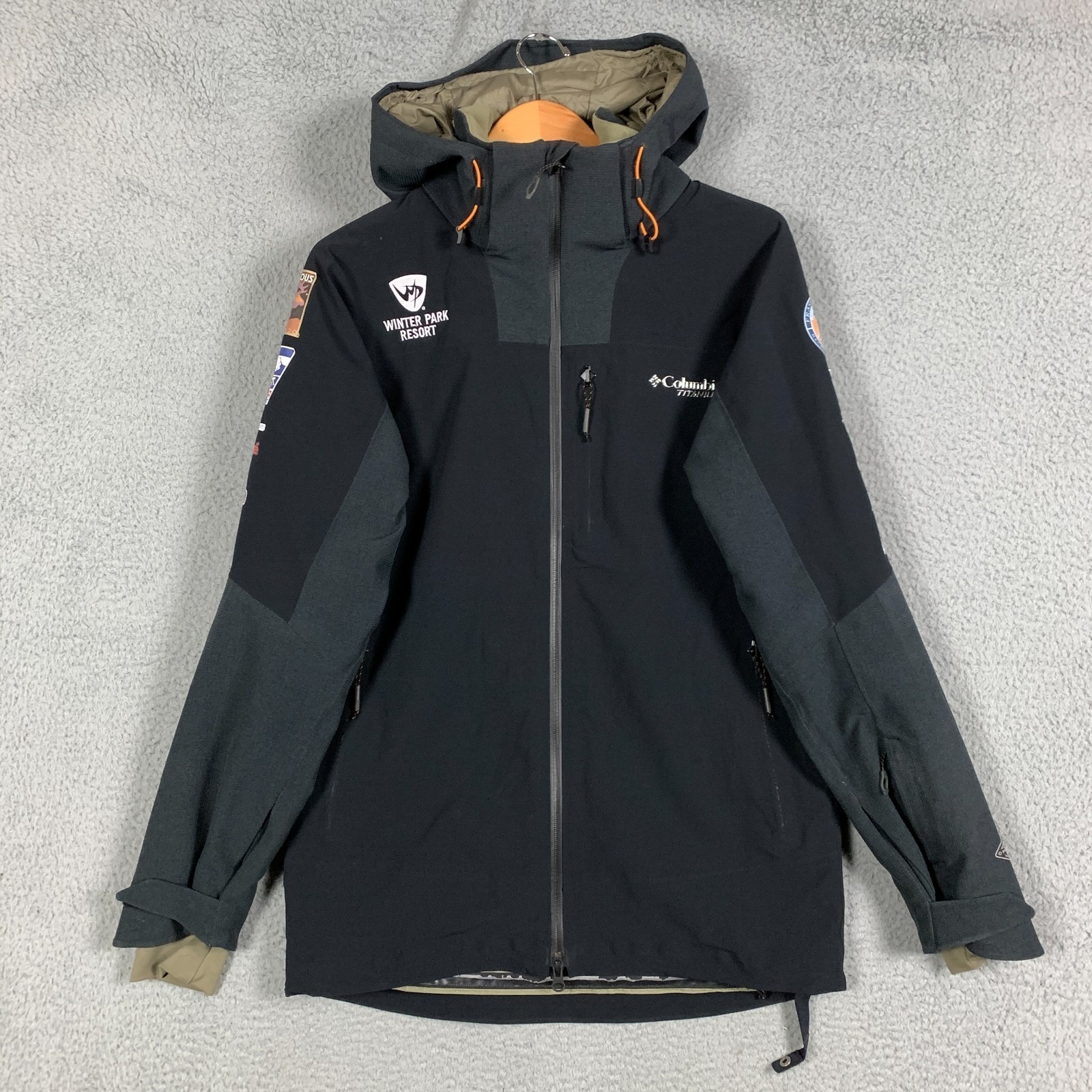 Columbia Titanium Powder Keg Jacket Men's Small S Black Waterproof Omni Heat Ski